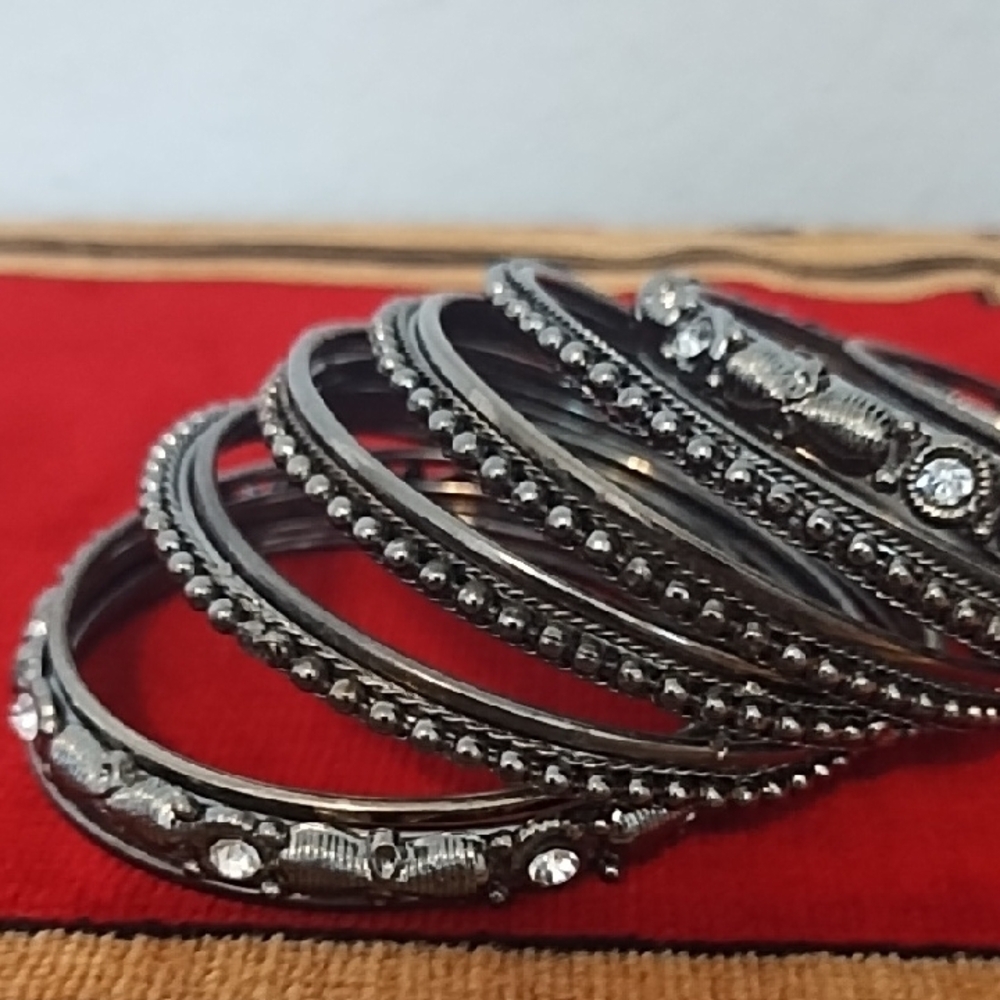 Elegant Silver Bangle Set